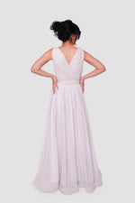 Load image into Gallery viewer, Sarah Aqua Blue Metallic Sleeveless Gown
