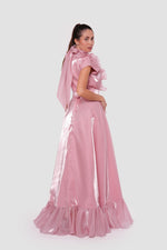 Load image into Gallery viewer, Seraphina Blush Pink High Neckline Ruffled Sleeveless Maxi Dress
