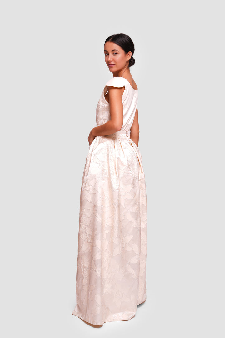 Storm Ombre Floral Print Pleated Sleeveless Maxi Dress