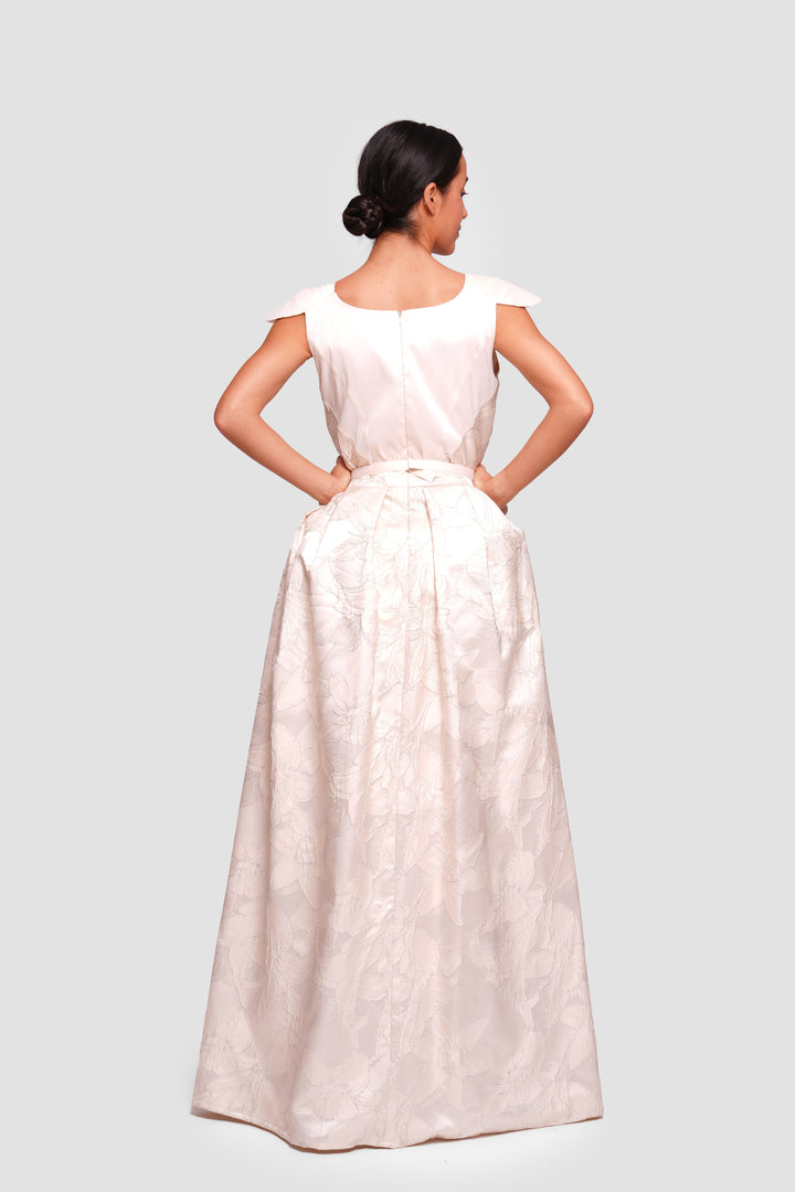 Storm Ombre Floral Print Pleated Sleeveless Maxi Dress