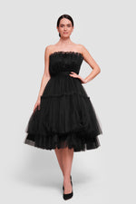 Load image into Gallery viewer, Esme Vibrant Royal Purple Corset Strapless Midi Dress
