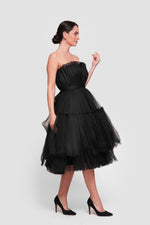 Load image into Gallery viewer, Esme Vibrant Royal Purple Corset Strapless Midi Dress
