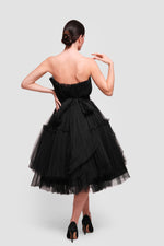 Load image into Gallery viewer, Esme Vibrant Royal Purple Corset Strapless Midi Dress
