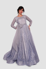 Load image into Gallery viewer, Cali Ice Blue Embellished A line Maxi Dress
