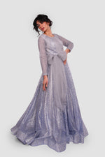 Load image into Gallery viewer, Cali Ice Blue Embellished A line Maxi Dress
