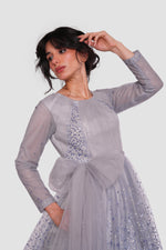 Load image into Gallery viewer, Cali Ice Blue Embellished A line Maxi Dress
