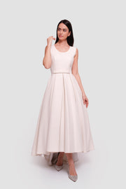 Bianca Ivory Brocade Open Back Sleeveless Maxi Dress